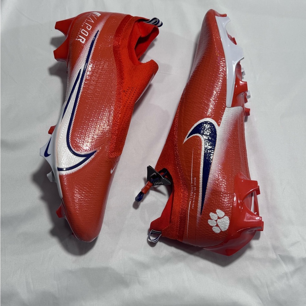 NEW NIKE VAPOR EDGE ELITE 360 GHOST LACES CLEMSON TIGERS FOOTBALL CLEATS SIZE 16